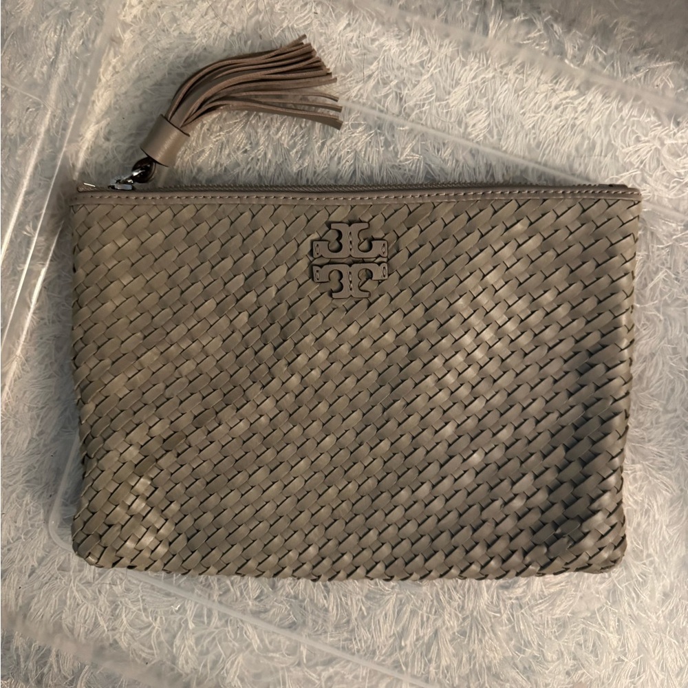 Tory Burch Beige Woven Pouch